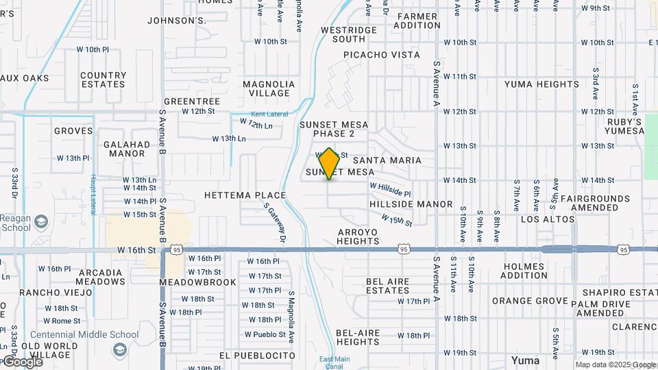 1543 W Hillside Pl Map and Location Details