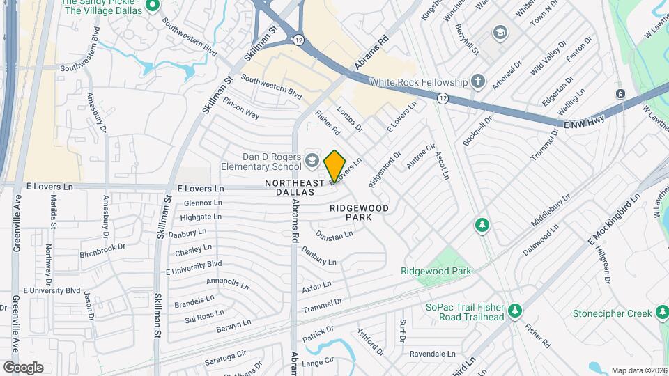 6452 E Lovers Ln Map and Location Details