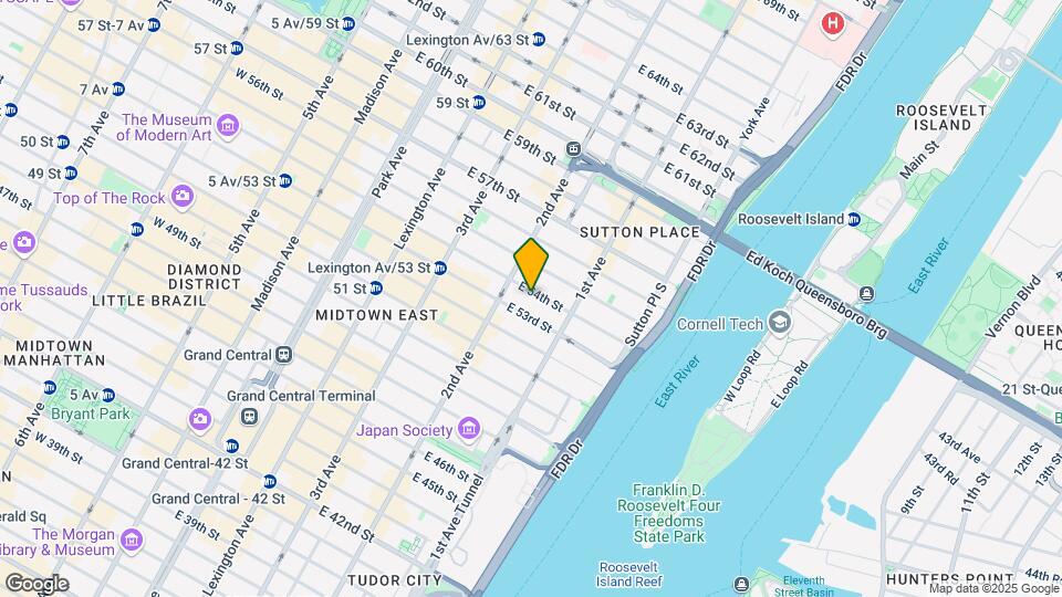 320 E 54th St Map and Location Details