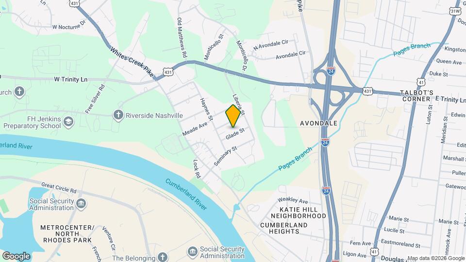 1816 Glade St Map and Location Details