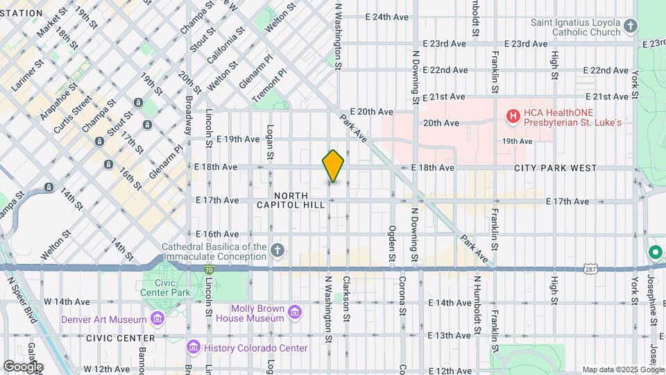 1734 N Washington St Map and Location Details