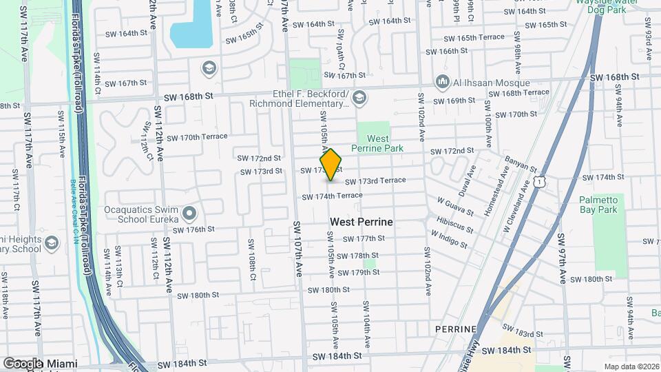 10490 SW 173rd Terrace Map and Location Details