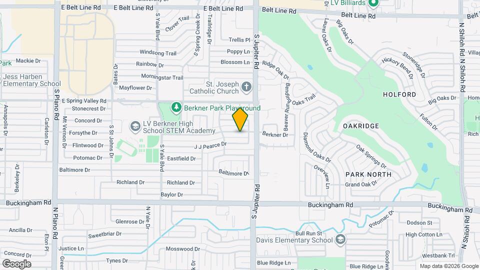 2102 Berkner Dr Mapa y Detalles de la Ubicación