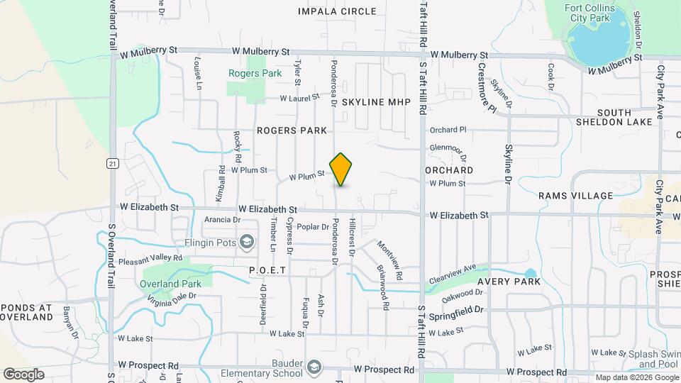 916 Ponderosa Dr Map and Location Details