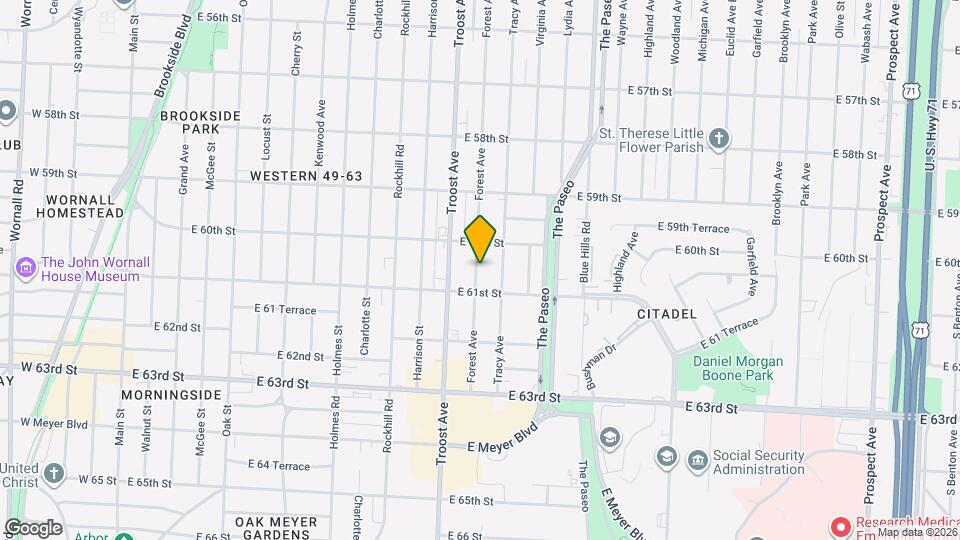 6027 Forest Ave Map and Location Details