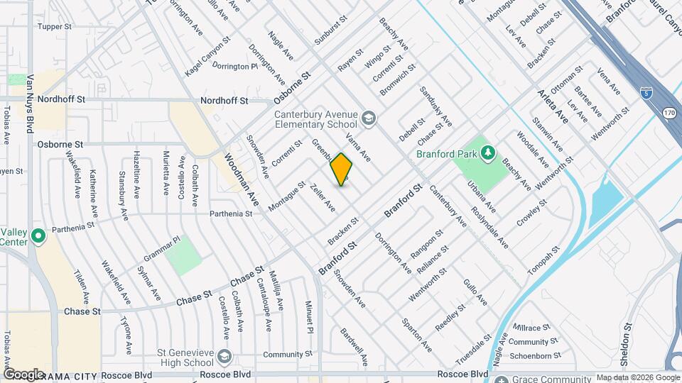 8854 Dorrington Ave Map and Location Details