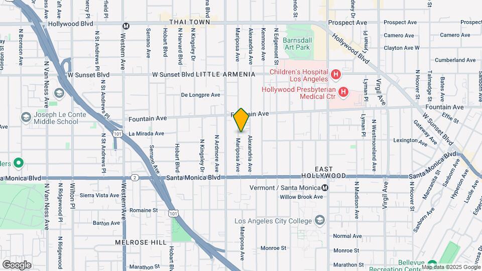 1210 N Mariposa Ave Mapa y Detalles de la Ubicación