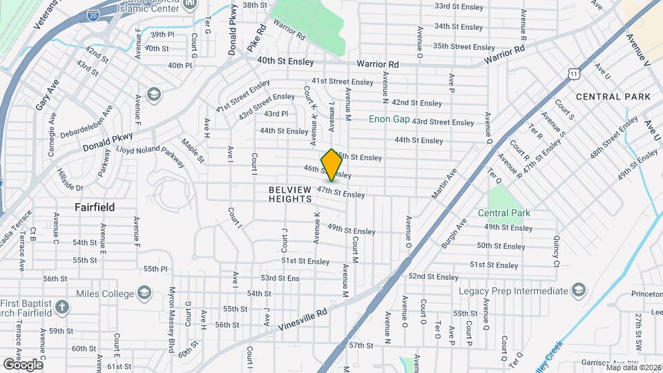 1112 47th St Ensley Map and Location Details