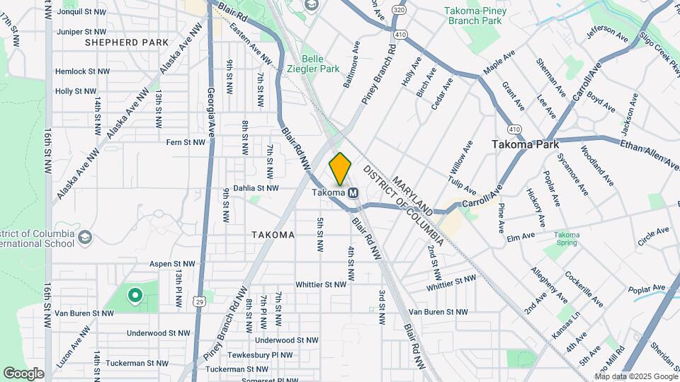 Gables Takoma Park Mapa y Detalles de la Ubicación