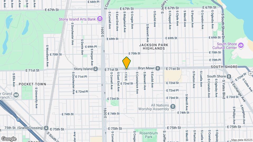 7103 S Ridgeland Ave-Unit -Apt 2A Map and Location Details
