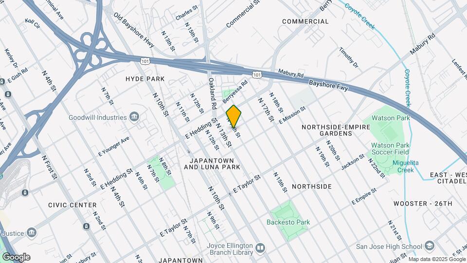 845 N 14th St Map and Location Details