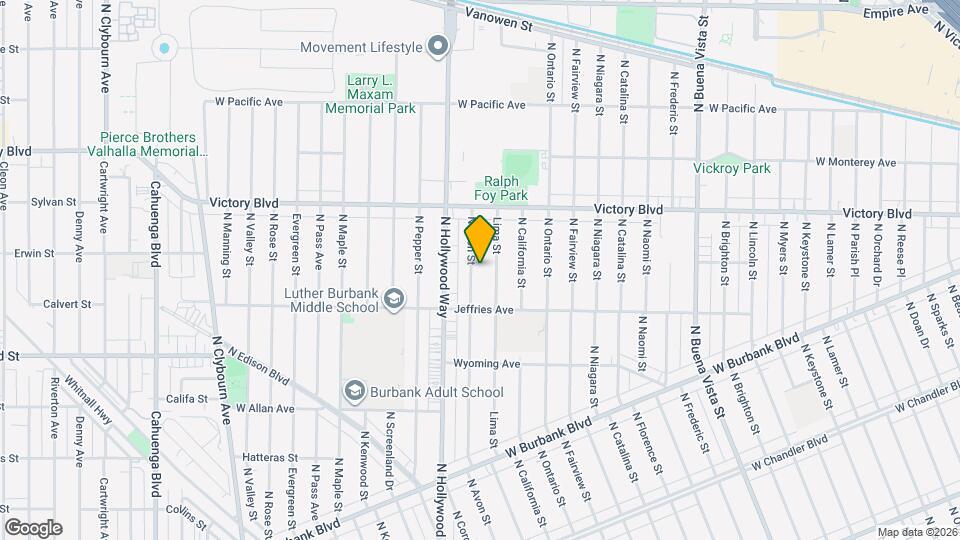 1738 N Avon St Mapa y Detalles de la Ubicación