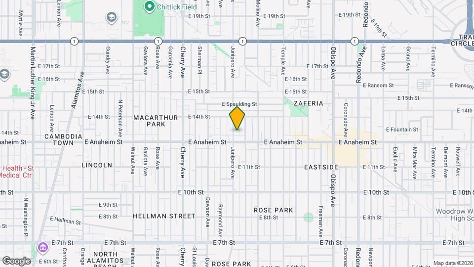 1304 Junipero Ave Mapa y Detalles de la Ubicación