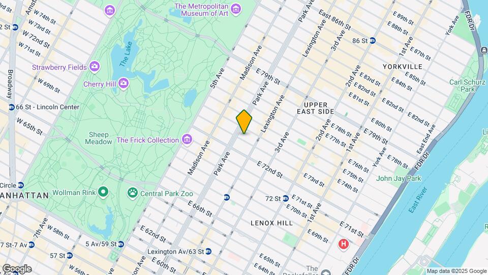 105 E 73rd St Mapa y Detalles de la Ubicación
