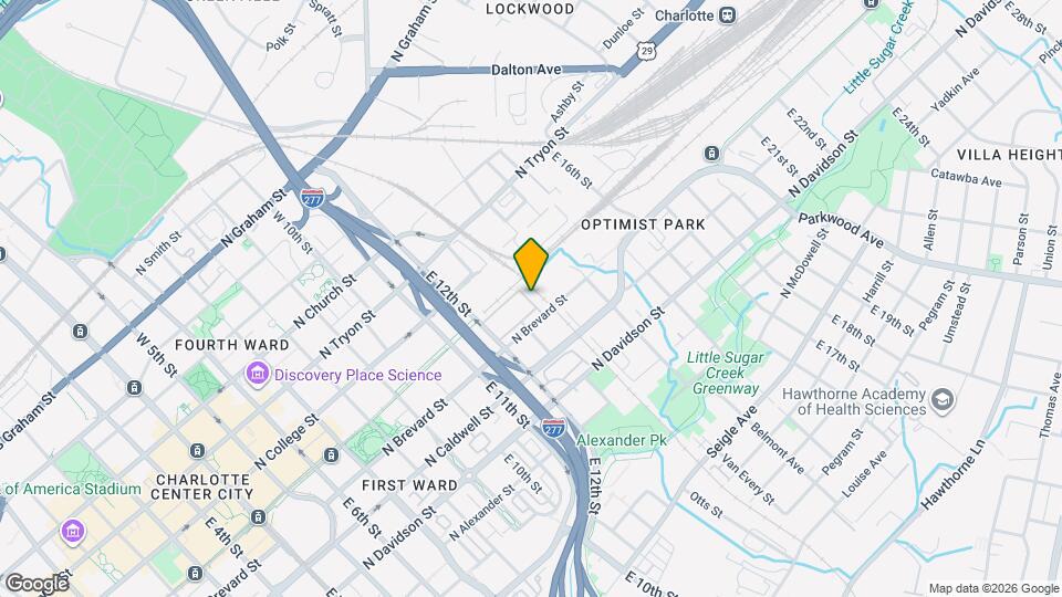 2222 N Tryon St Map and Location Details