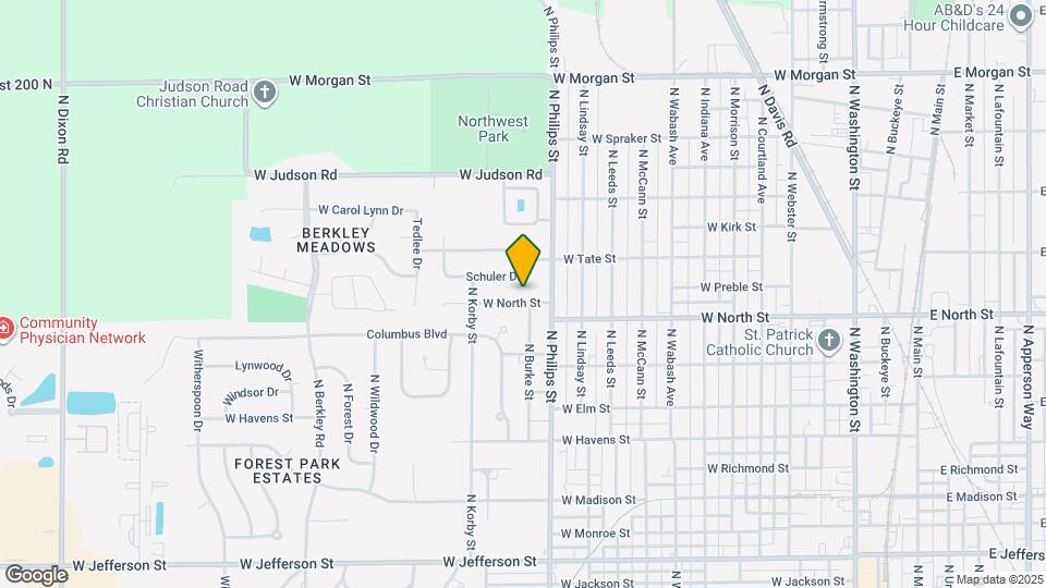 1404 W North St Map and Location Details