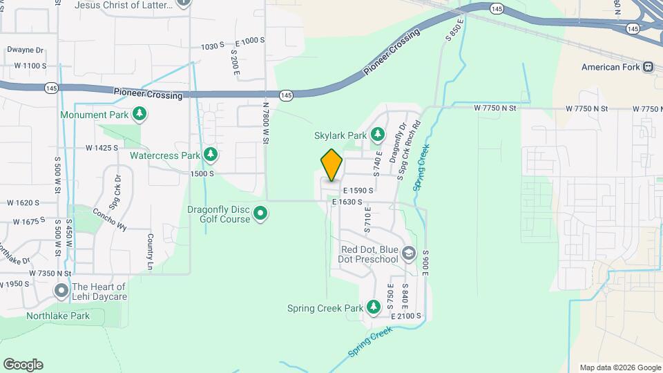 581 E 1590 S Map and Location Details