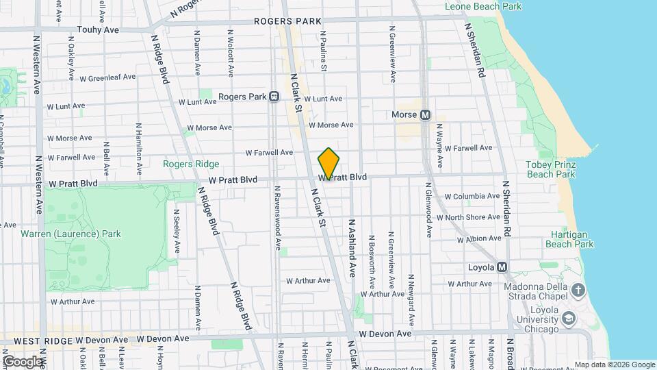 1645 W Pratt Blvd, Unit 1645 W. Pratt #2I Mapa y Detalles de la Ubicación