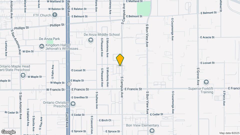 1650 S Campus Ave-Unit -1650 Campus Avenue Map and Location Details