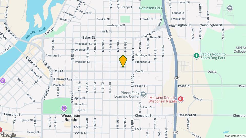 1441 Oak St Map and Location Details