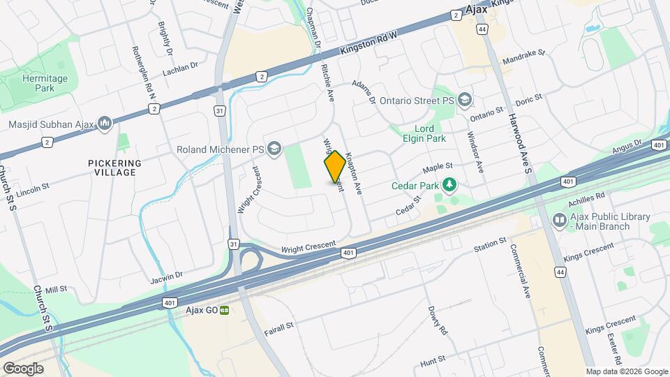 44 Wright Crescent Map and Location Details