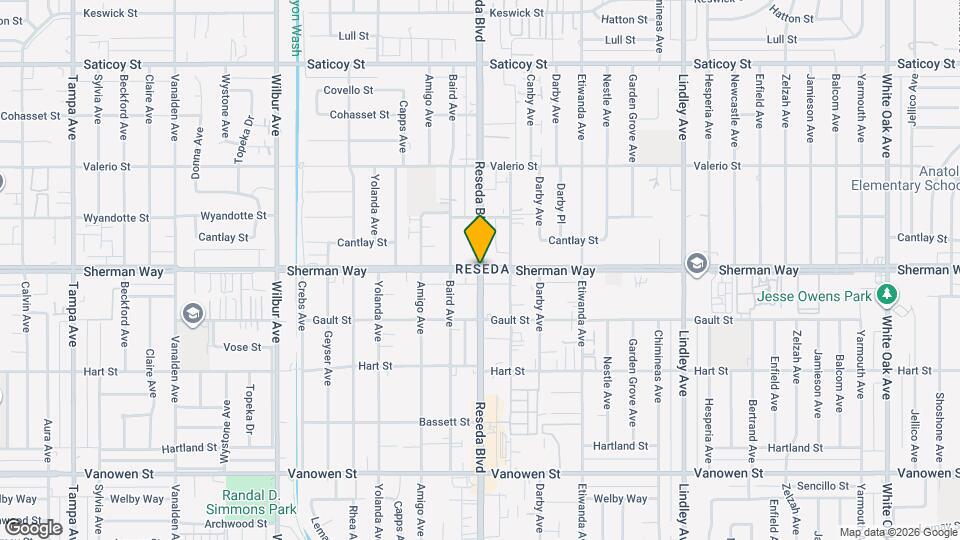 7427 Newcastle Ave Map and Location Details