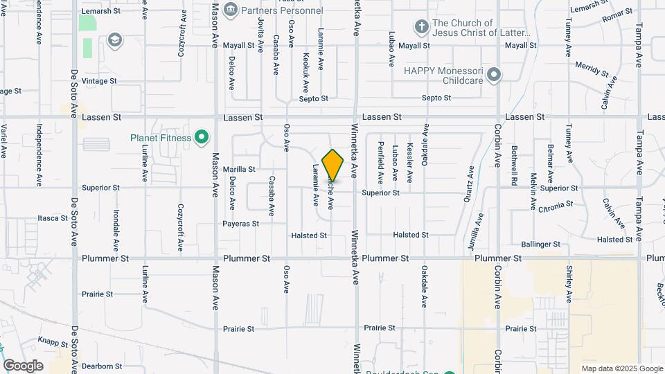 9704 Comanche Ave Map and Location Details