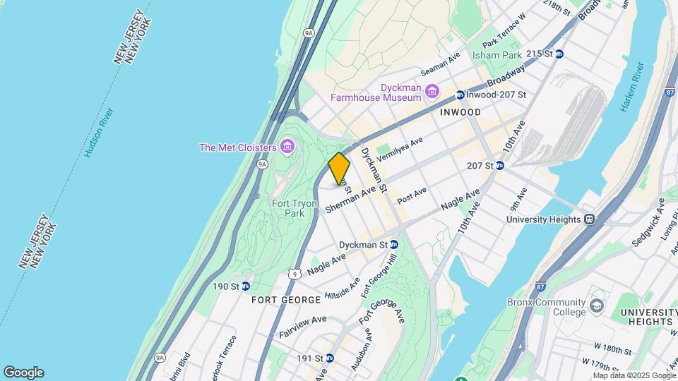 25 Dongan Pl Mapa y Detalles de la Ubicación