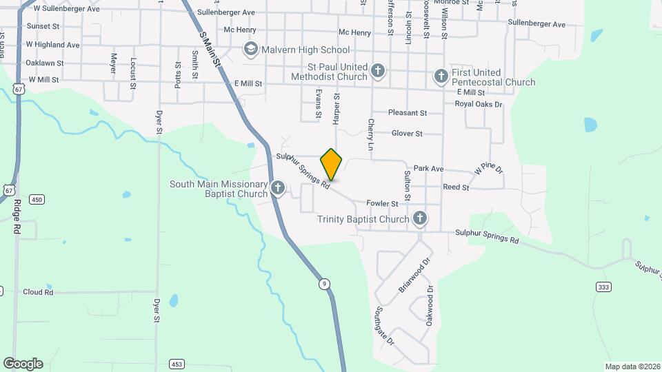 1022 Sulphur Springs Rd Map and Location Details