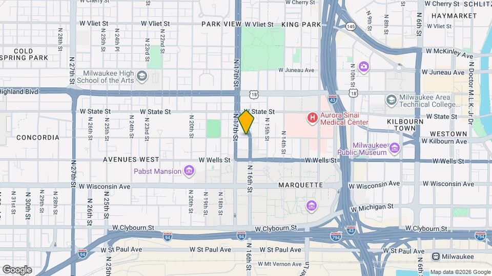 1601 W Kilbourn Ave Map and Location Details