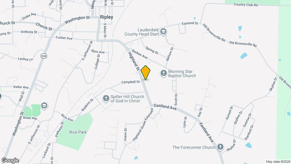 207 Highland St Map and Location Details