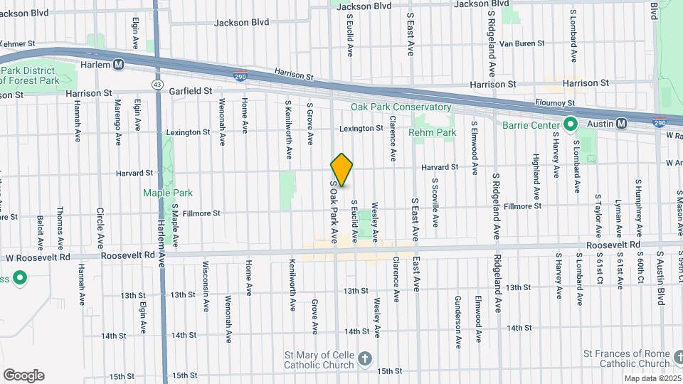 1128 S Oak Park Ave Map and Location Details