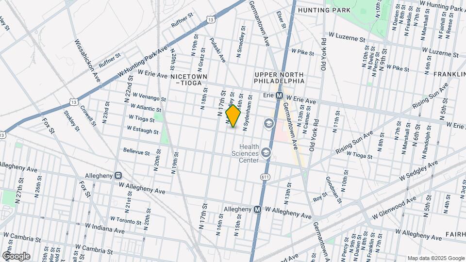 1601 W Tioga St Mapa y Detalles de la Ubicación