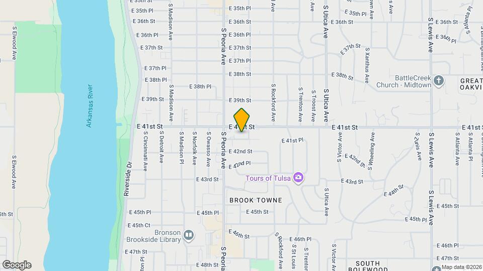 1333 E 41st Pl Map and Location Details