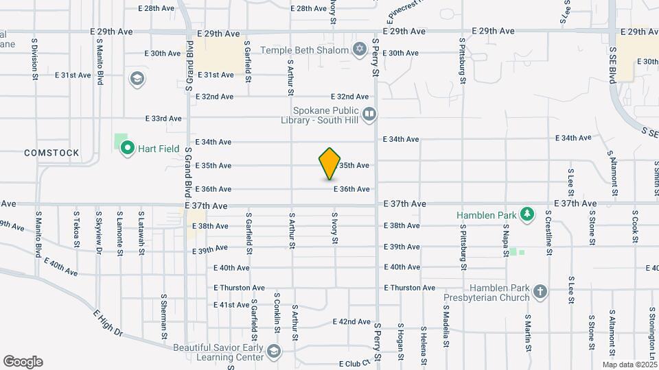 1201 E 36th Ave Map and Location Details