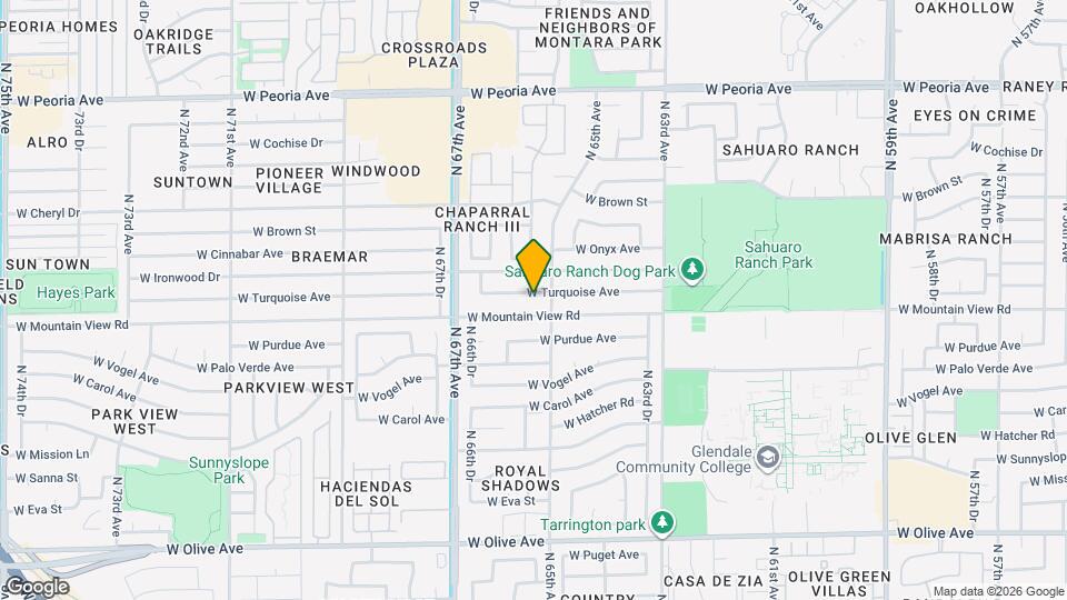 6513 W Turquoise Ave Mapa y Detalles de la Ubicación