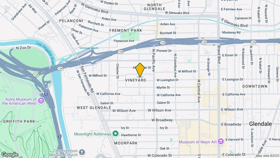545 W Lexington Dr Mapa y Detalles de la Ubicación