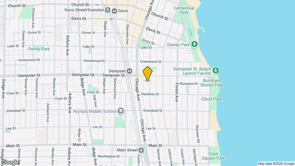 1232 Hinman Ave, Unit 3 Map and Location Details