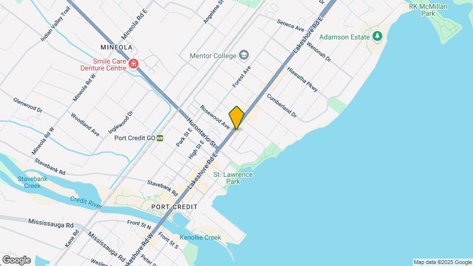 165-179 Lakeshore Rd E Map and Location Details