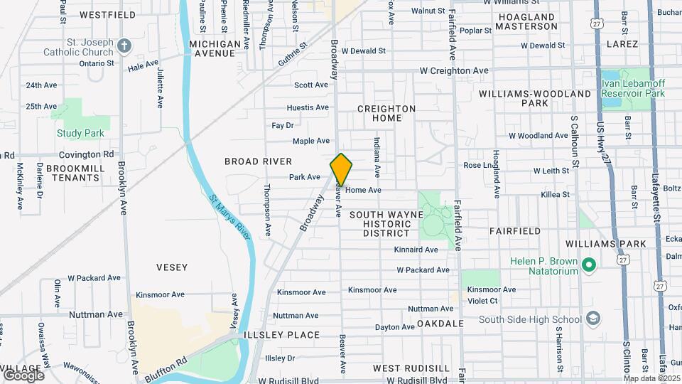 1027 Home Ave Map and Location Details