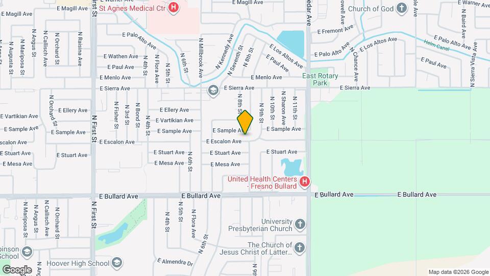 1564 E Escalon Ave Map and Location Details