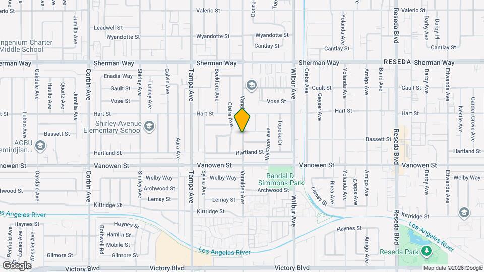 6913 Vanalden Ave Map and Location Details