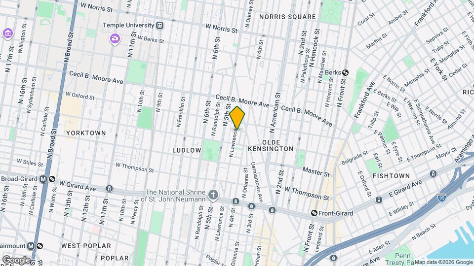 1533 N Lawrence St, Unit 1st Floor Map and Location Details