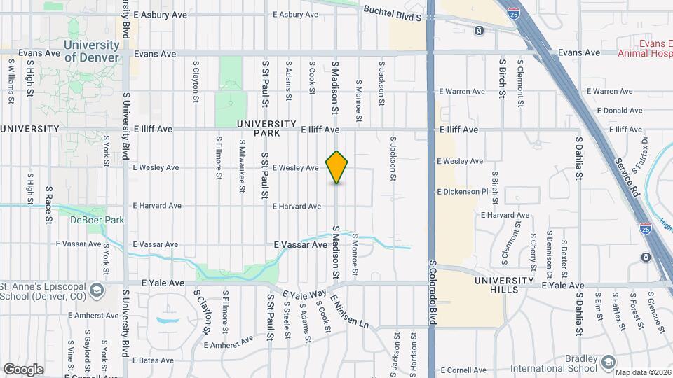 2452 S Marion St Map and Location Details