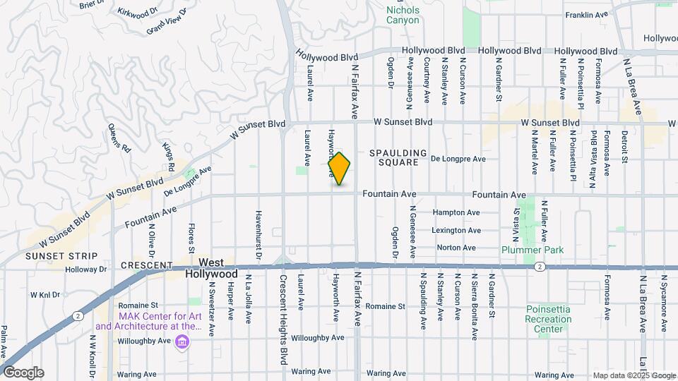 1304 N Hayworth Ave Map and Location Details