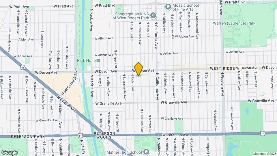 6332 N Francisco Ave Map and Location Details