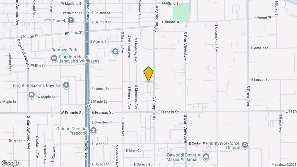 1614 S Campus Ave Map and Location Details