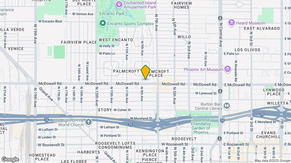 734 W McDowell Rd Mapa y Detalles de la Ubicación