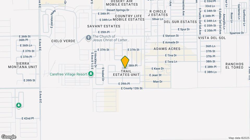 8840 E 38th Ln Map and Location Details