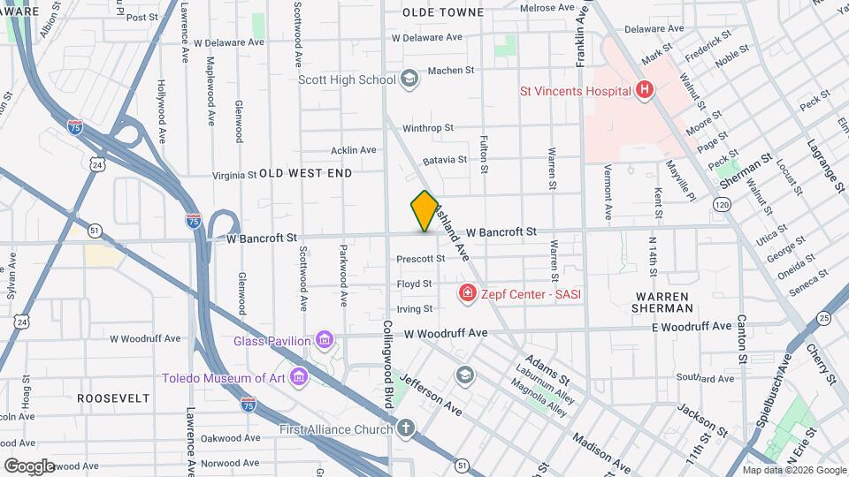 409 W Bancroft St Map and Location Details